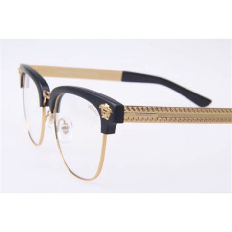 versace black and gold eyeglasses|black and gold versace shades.